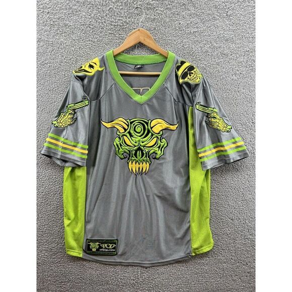 Authentic Mobstyle Turncoat Dirty One 87 Gray Neon Green Jersey Size Large